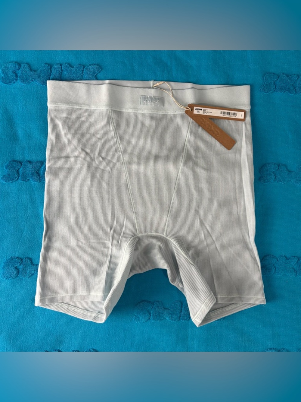 🩵 SKIMS Cotton Rib Boxer | Opal | S | NWT